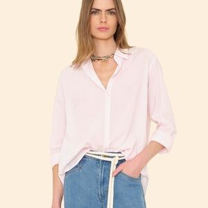 Xírena Pale Rose Polyester Shirt Extra Small XS Long Sleeve Button Down Collar